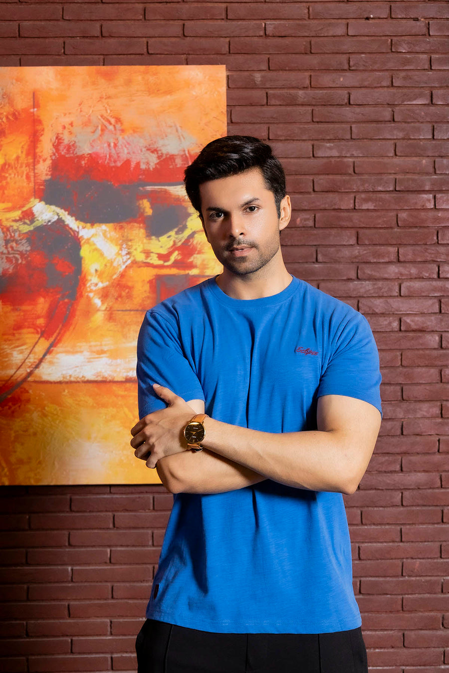 Slim Fit Essential Crew Tee | MEN | BLUE