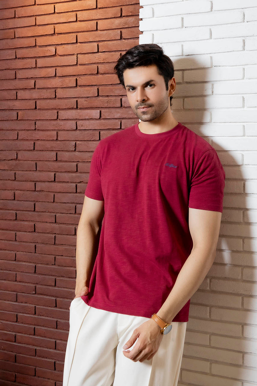 Slim Fit Essential Crew Tee | MEN | RED