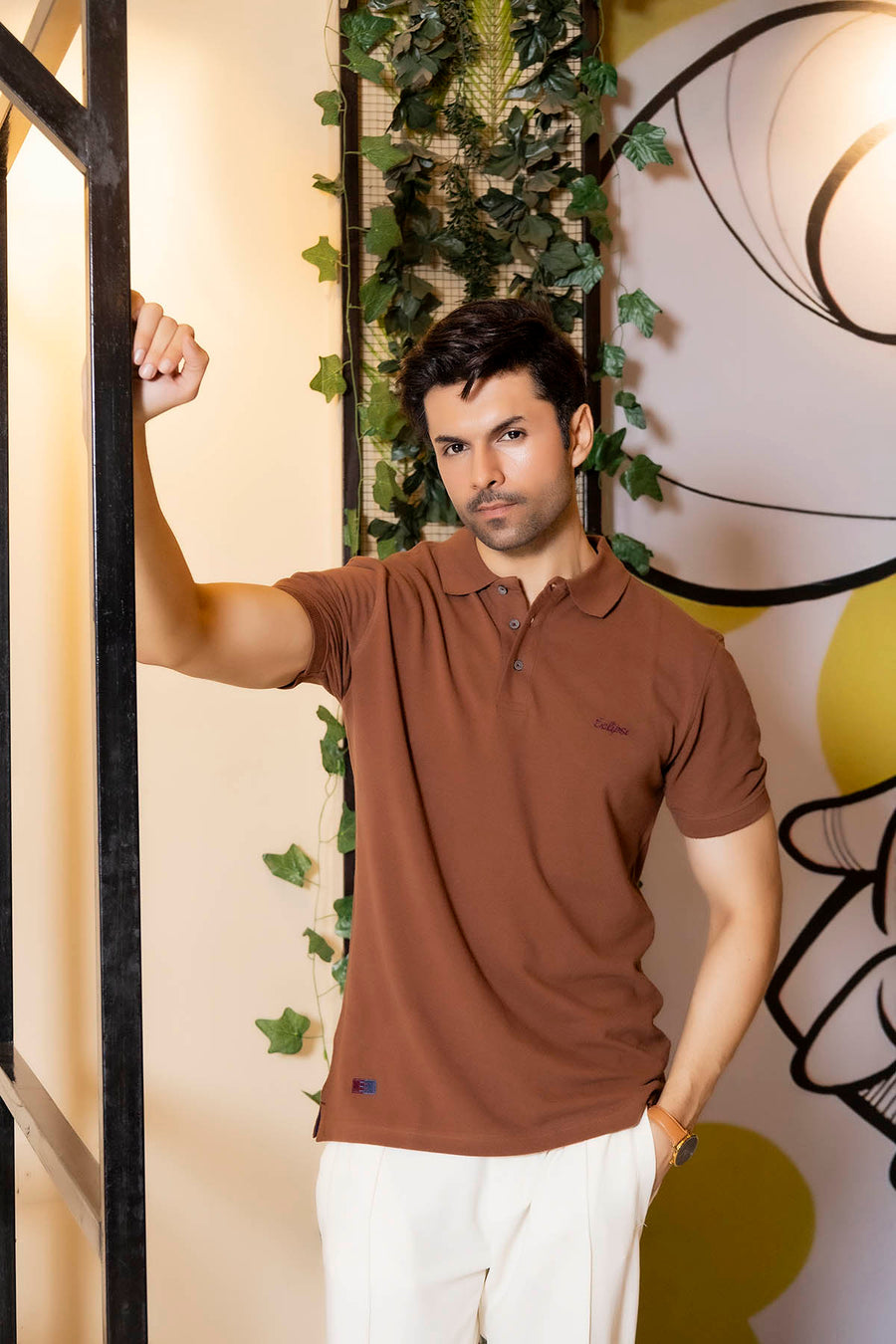 Men's Slim Fit Classic Polo Shirt - BROWN