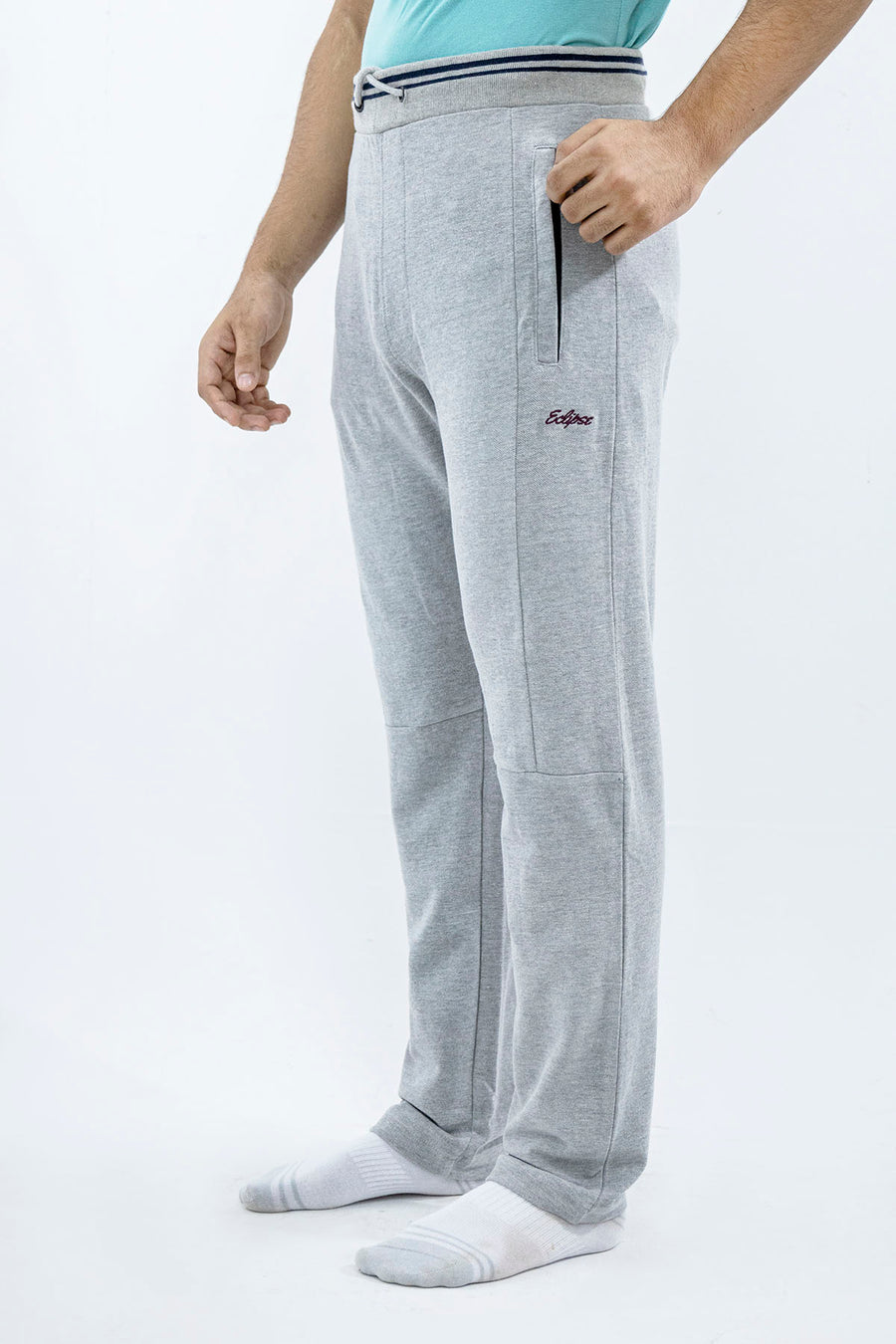 Eclipse Signature Men Cotton Trousers - Heather Grey Interlock
