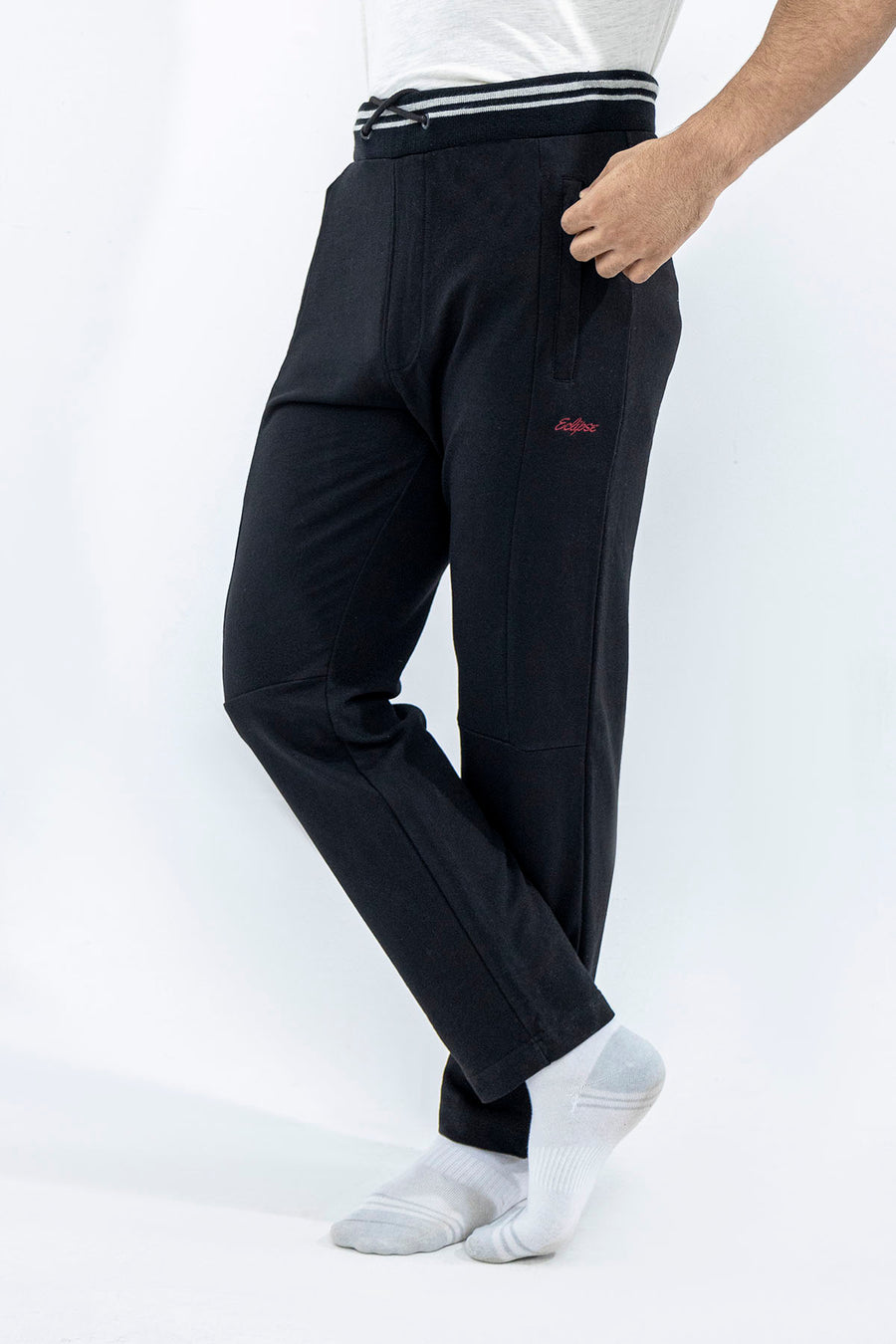 Eclipse Signature Men Cotton Trousers - Black