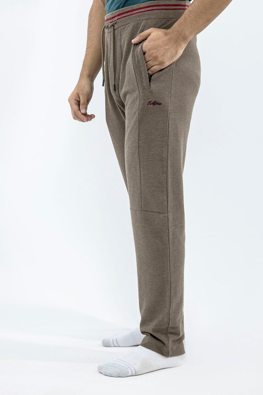 Eclipse Signature Men Cotton Trousers - OLIVE BROWN