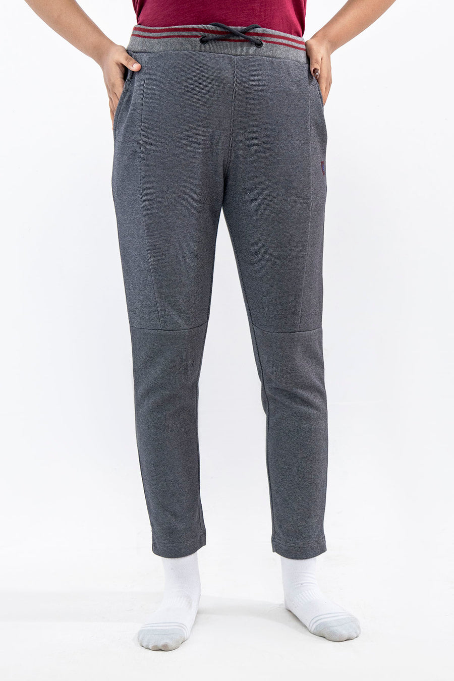 Eclipse Signature Women Cotton Trousers - Charcoal Melange
