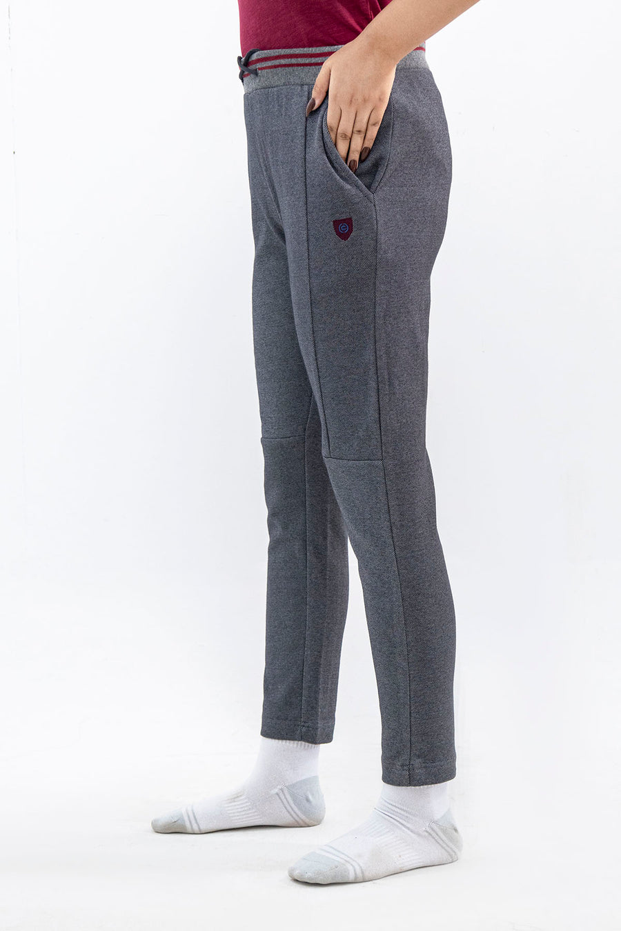 Eclipse Signature Women Cotton Trousers - Charcoal Melange