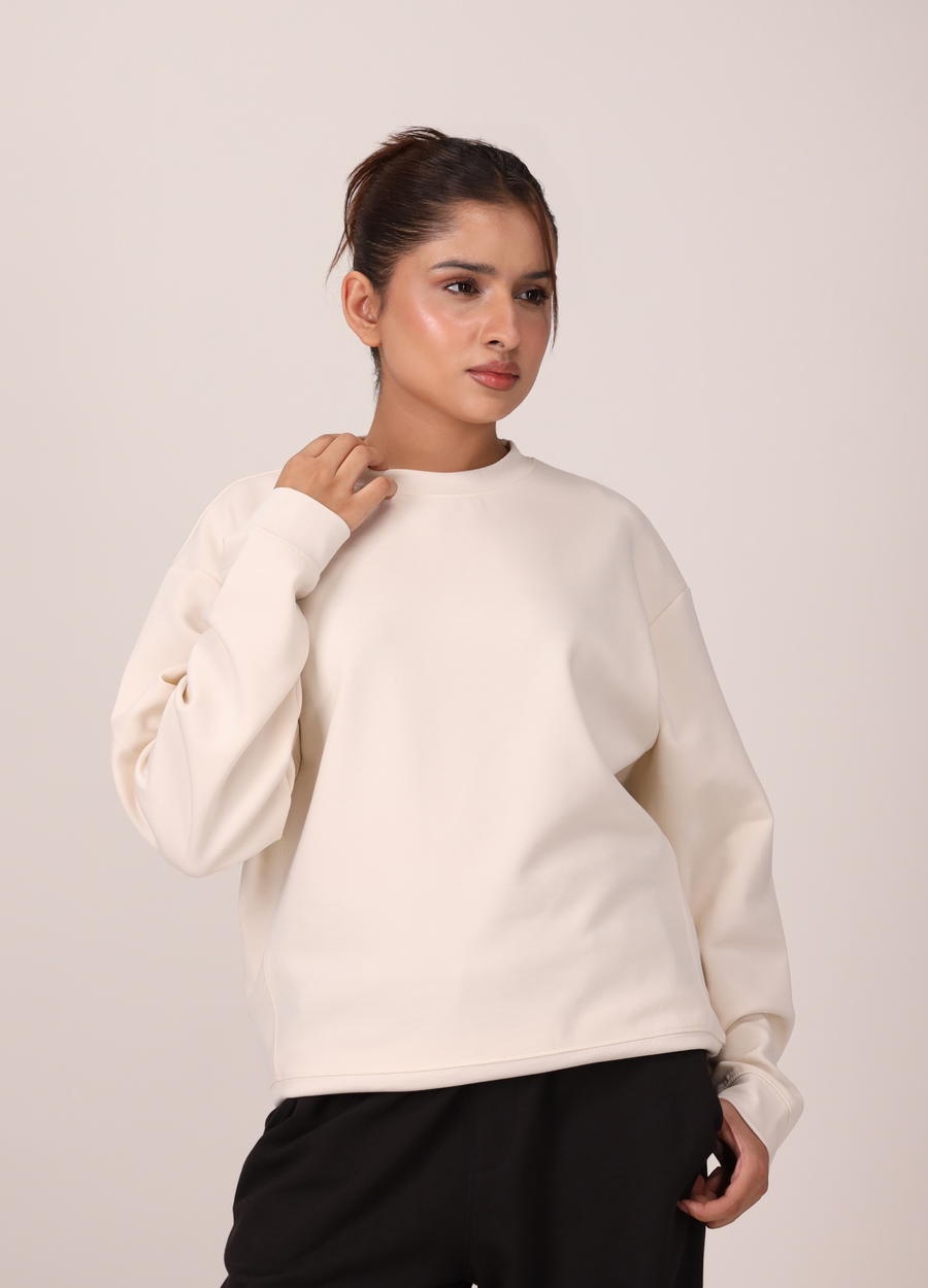 Scuba Plain Sweatshirt |Ivory