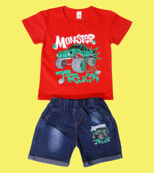Red T-Shirt with Blue Shorts for Baby Boy